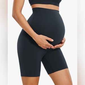 Women's Navy Maternity Shorts CRZ YOGA